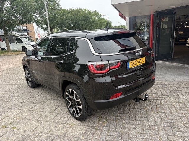 Jeep Compass 1.3T Longitude | Navi | Camera | Trekhaak | 80., Auto's, 15 km/l, 4 cilinders, Leder en Stof, Zwart