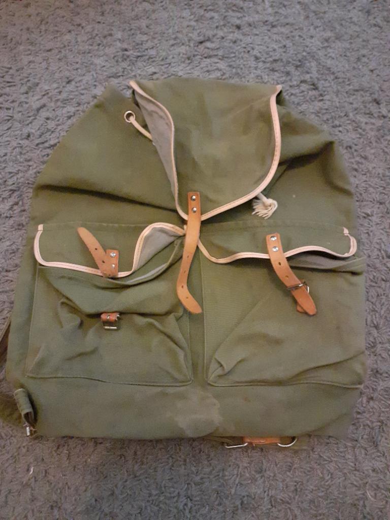 Vintage rugzak canvas, Ophalen of Verzenden, Gebruikt