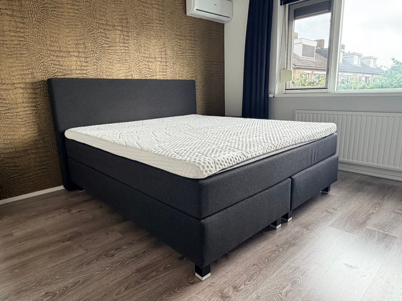 Boxspring 180x200cm met Emma Diamond Topper., Ophalen, Tweepersoons, Zo goed als nieuw, 180 cm