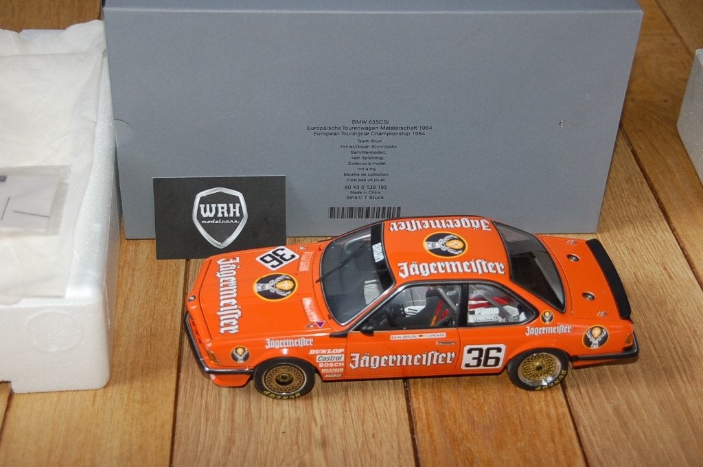 BMW 635 CSI ETC JAGERMEISTER #36 Autoart dealer WRH, Hobby en Vrije tijd, Verzenden, Zo goed als nieuw, Auto, Autoart