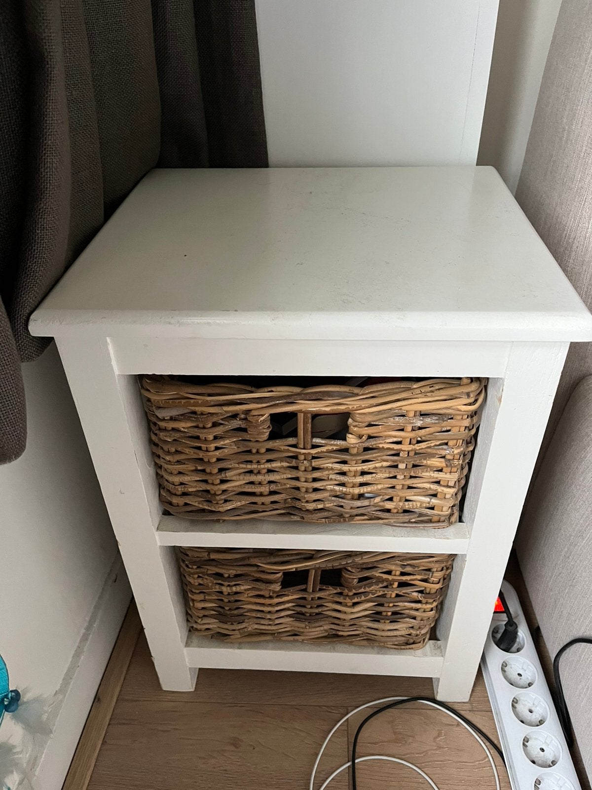 Bijzettafel/nachtkastje met 2 laden, Ophalen, Rechthoekig, Minder dan 55 cm, 45 tot 60 cm