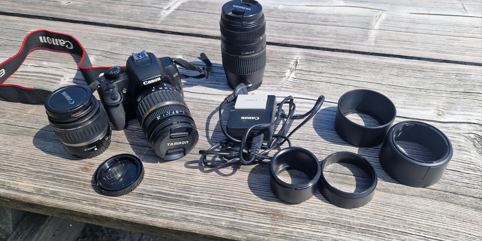 Canon EOS 450D Spiegelreflexcamera,  3 lenzen en accessoire, Gebruikt, Spiegelreflex, 8 keer of meer, Ophalen