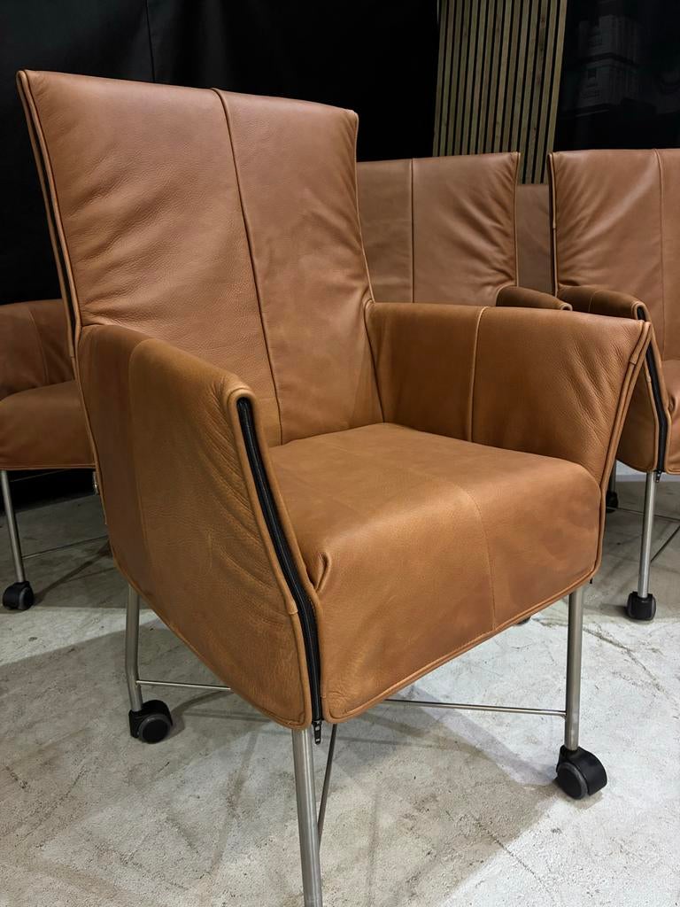 6 Montis Chaplin - nieuw Rancho leer, Huis en Inrichting, Stoelen, Ophalen, Bruin, ., Leer