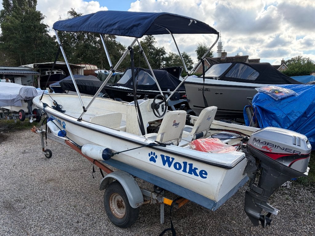 Consoleboot met 9 pk 4 takt motor , met trailer, Watersport en Boten, Ophalen, Gebruikt, Tot 10 pk, Viertaktmotor