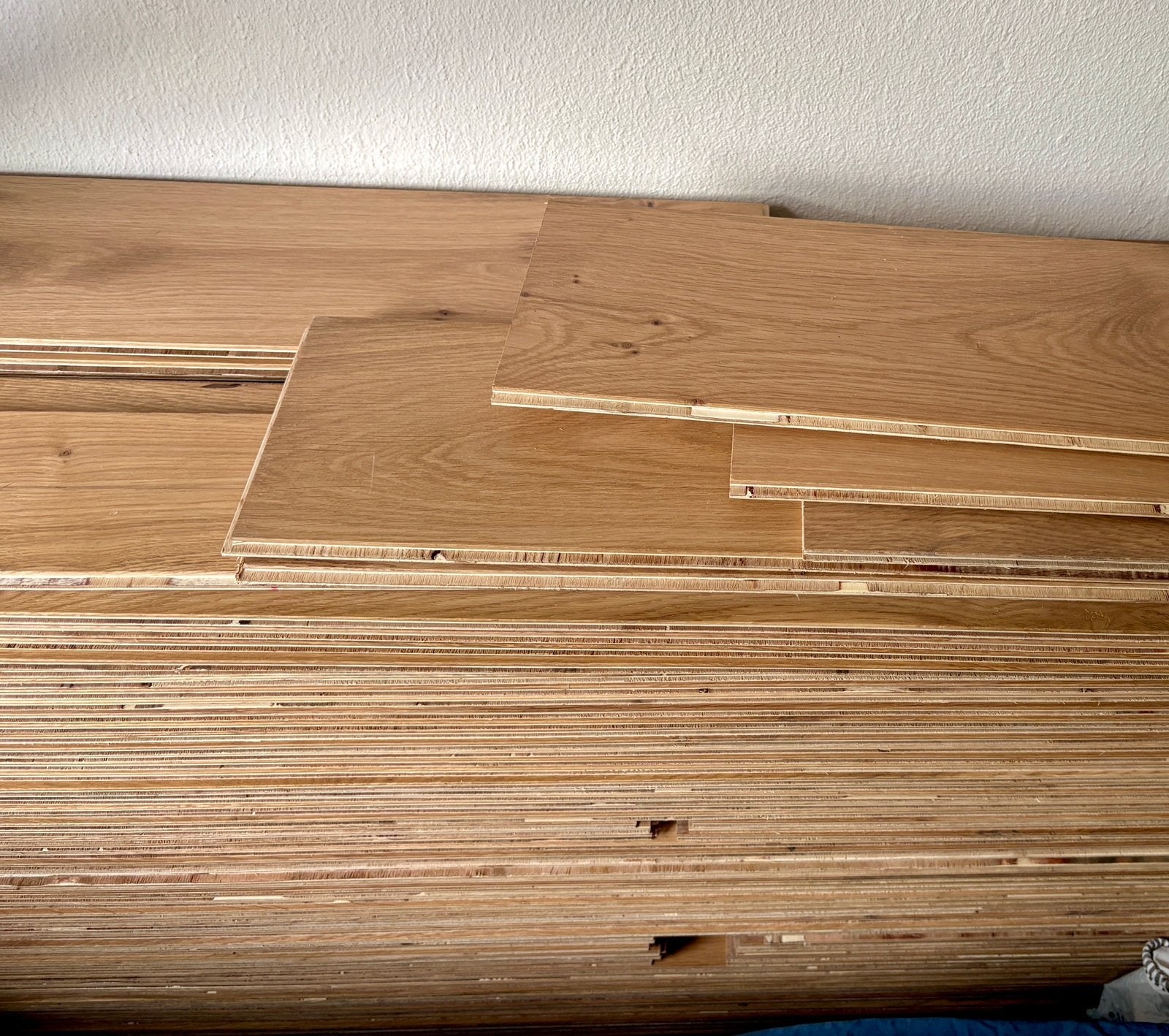 Eiken lamel parket vloer, nieuw, Ophalen, 50 tot 150 cm, Zo goed als nieuw, 10 m² of meer