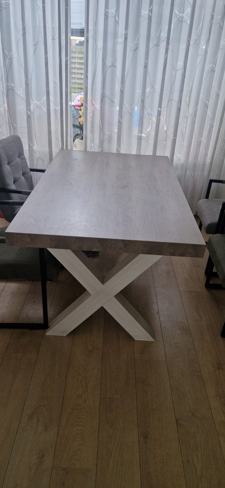 Gratis eettafel met X-poten (163,5x101,5cm) - lichte schade, Ophalen