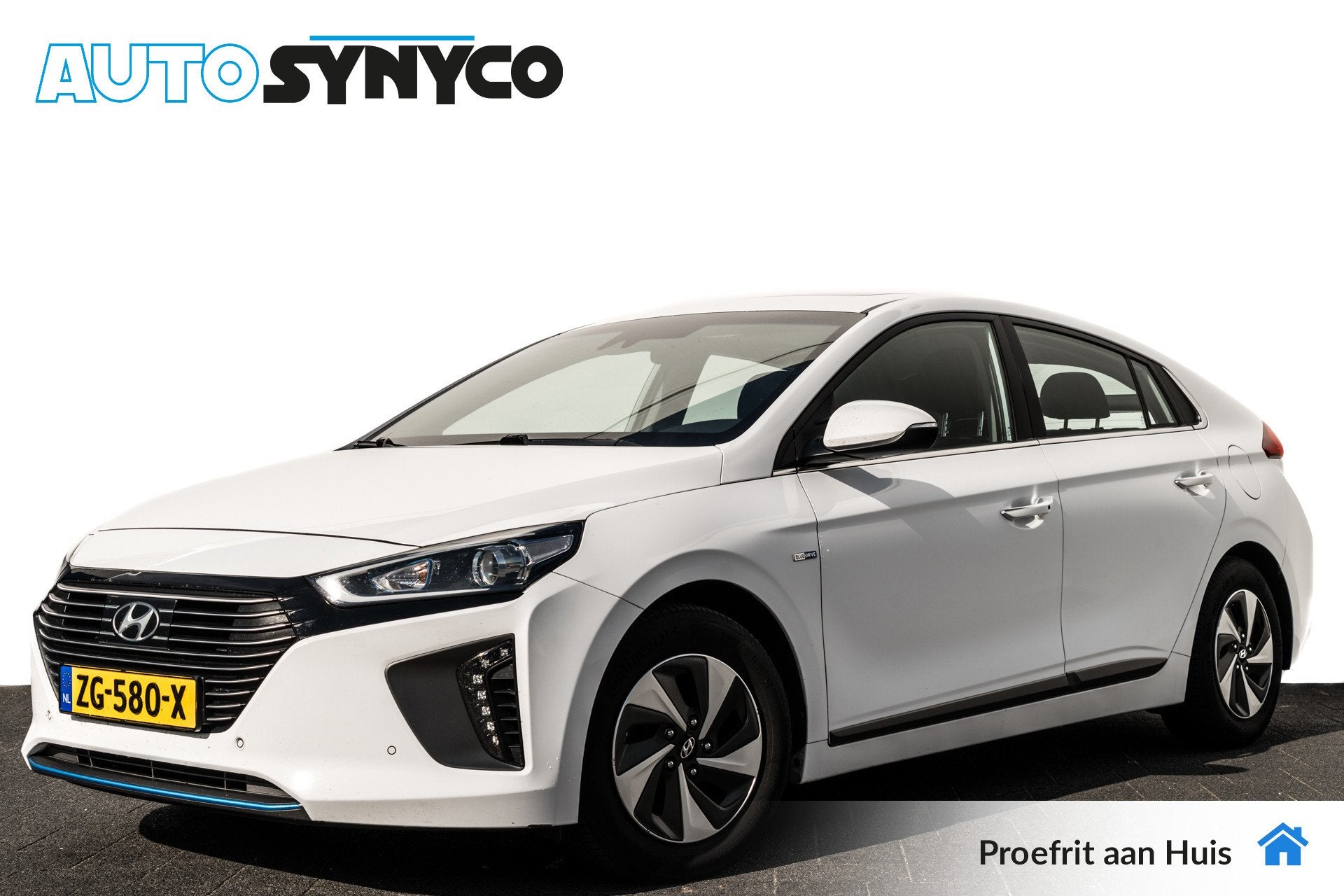 Hyundai IONIQ 1.6 GDi Blue Drive Premium | Leder | Schuifdak, Auto's, 28 km/l, Gebruikt, Met garantie (alle), Wit