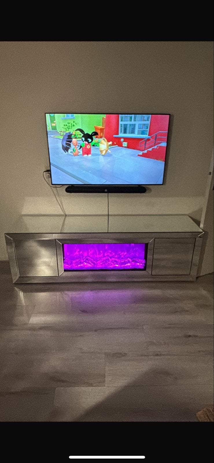 Nieuwe spiegel chrome openhaard kast met instelbare lichten, Huis en Inrichting, Ophalen of Verzenden, Nieuw, Glas