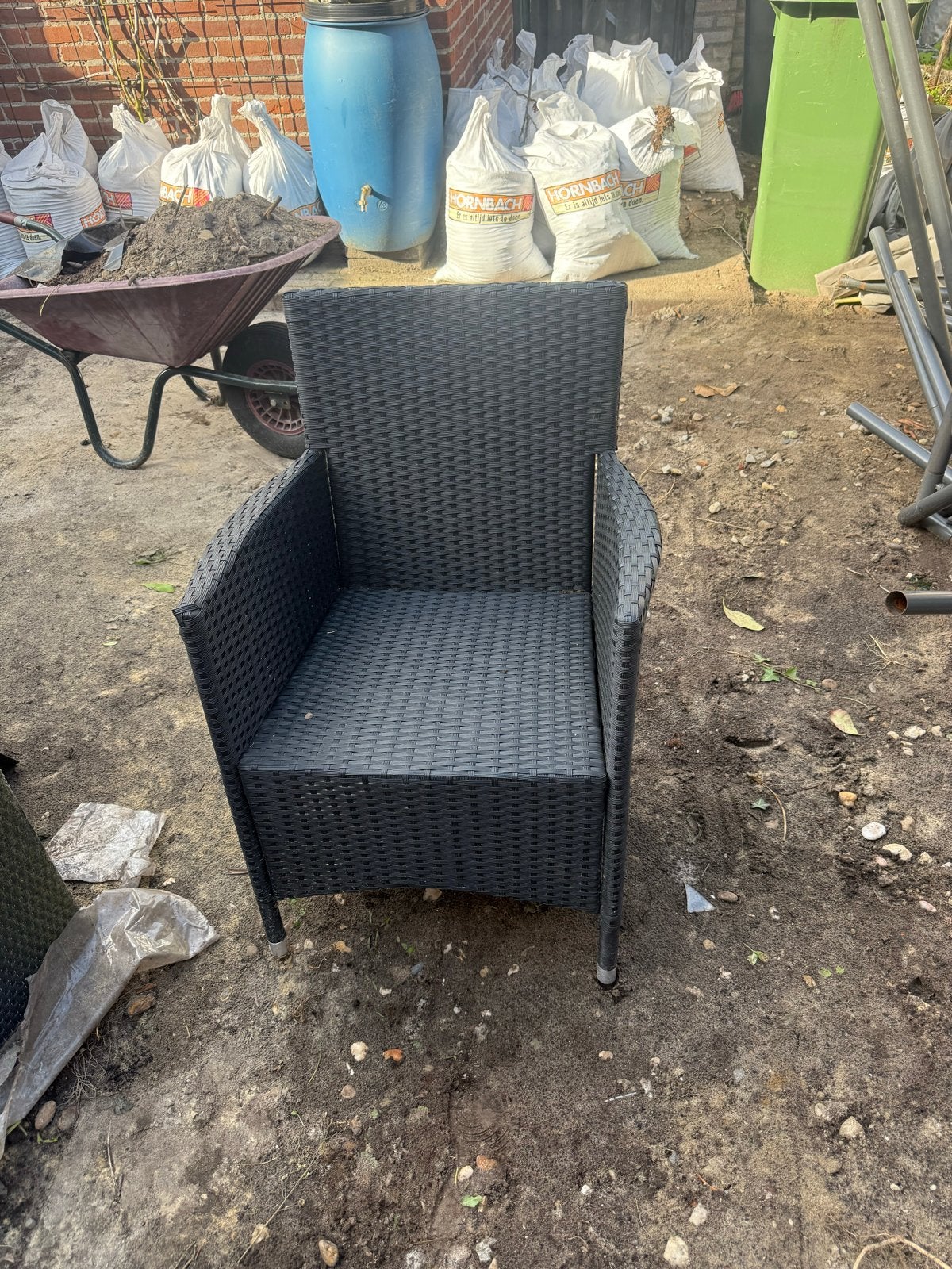 Tuinset: Tafel en 8 bijpassende stoelen, Tuin en Terras, Ophalen, Gebruikt, Wicker
