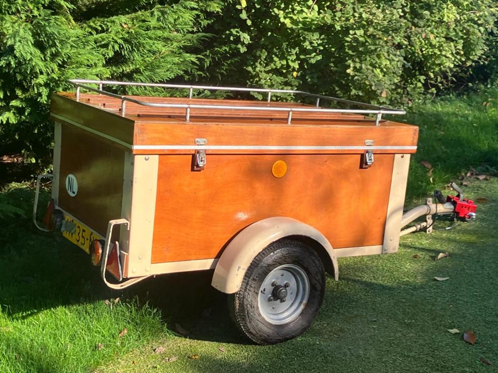 ==OLDTIMER== Aanhangwagen bagagewagen  met deksel imperiaal, Ophalen of Verzenden, Zo goed als nieuw