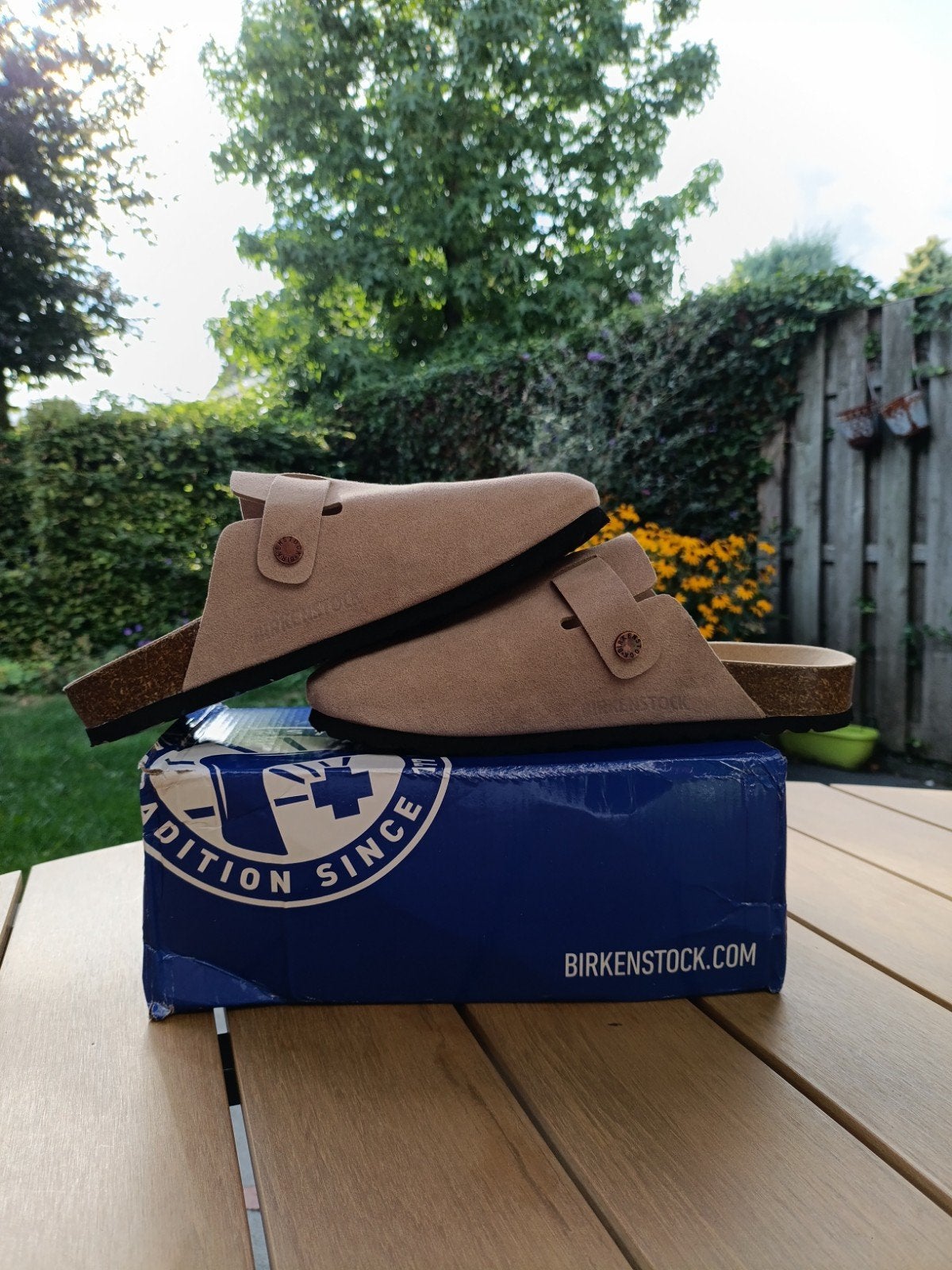 Birkenstocks Boston, 41, leer, gewild, nooit gedragen, Kleding | Dames, Schoenen, Nieuw, Birkenstocks, Beige, Sandalen of Muiltjes