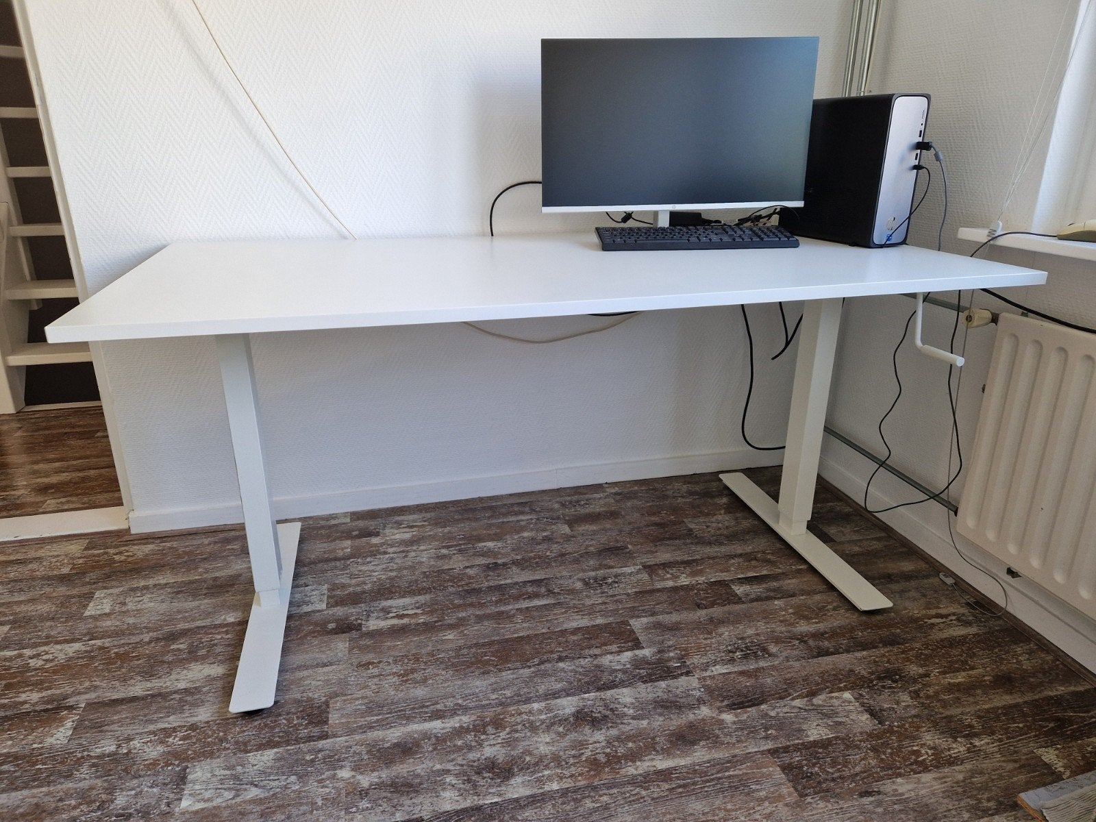 Ikea trotten zit/sta bureau 160x80, Huis en Inrichting, Ophalen, 160 cm, In hoogte verstelbaar, Zo goed als nieuw