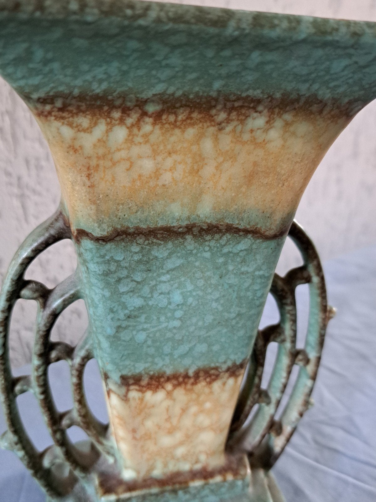 Vintage Duitse Keramische Vaas - Art Deco Stijl, Ophalen of Verzenden
