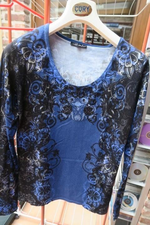 Pull nieuw Leo Guy blauw met pareltjes mt L, Kleding | Dames, Blauw, Maat 42/44 (L), Ophalen of Verzenden, Leo Guy