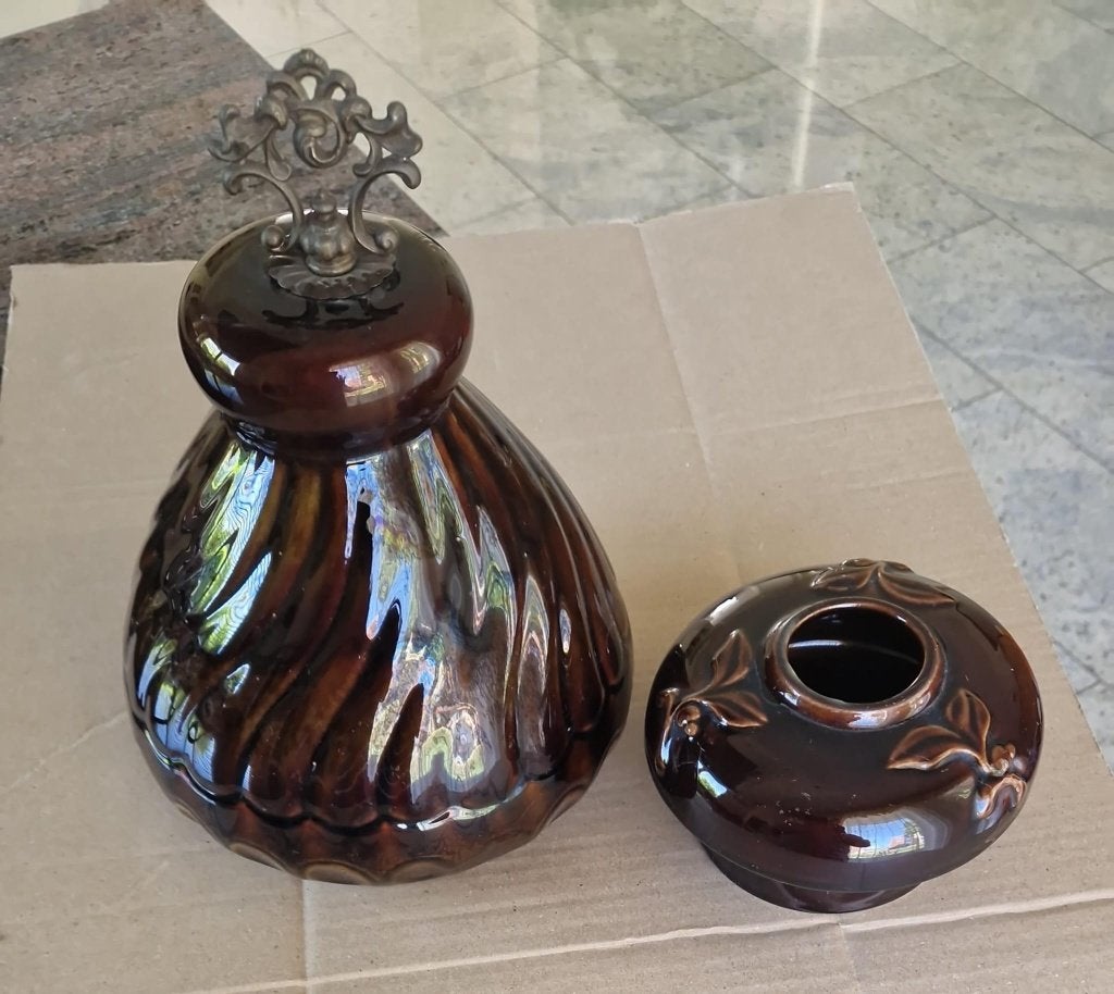 Keramische delen van een olielamp, Antiek en Kunst, Antiek | Keramiek en Aardewerk, Ophalen of Verzenden