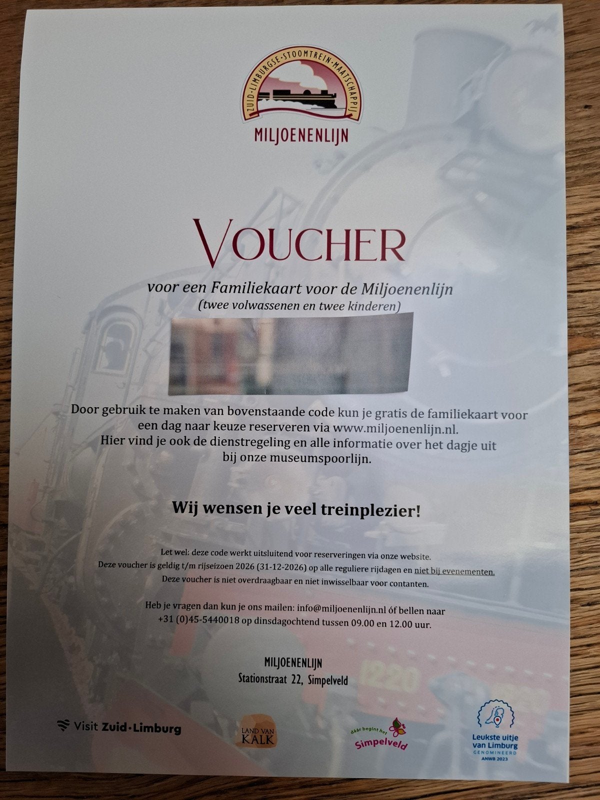 uitstapje familieticket miljoenenlijn simpelveld, Drie personen of meer, Ticket of Toegangskaart