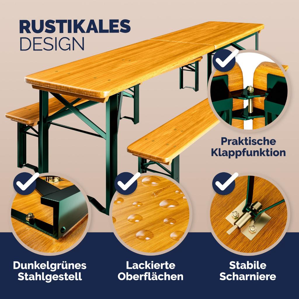 Biertafel biertafels bierbank bierbanken 220cm GRATIS BEZORG, Campingtafel, Verzenden, Nieuw, Nvt