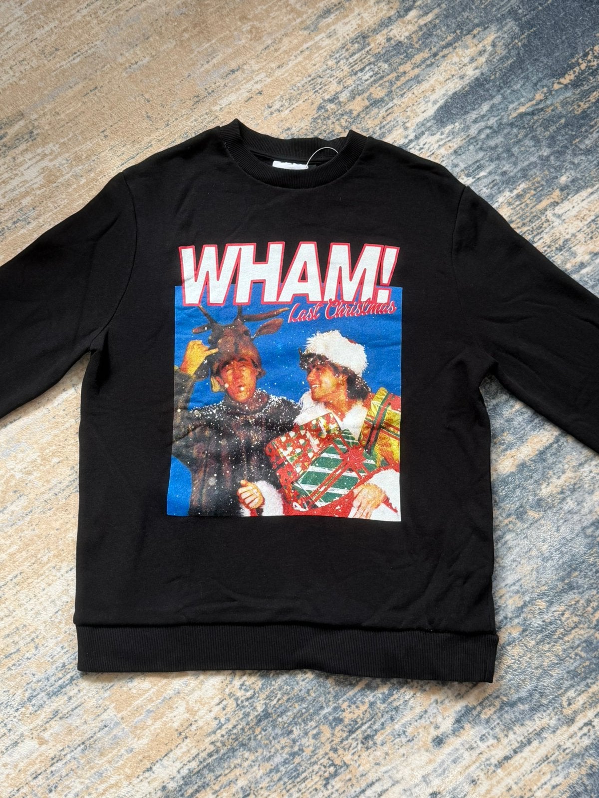 ASOS Design Christmas Sweatshirt with Wham! Print, Ophalen of Verzenden, Zo goed als nieuw, Maat 48/50 (M), Zwart