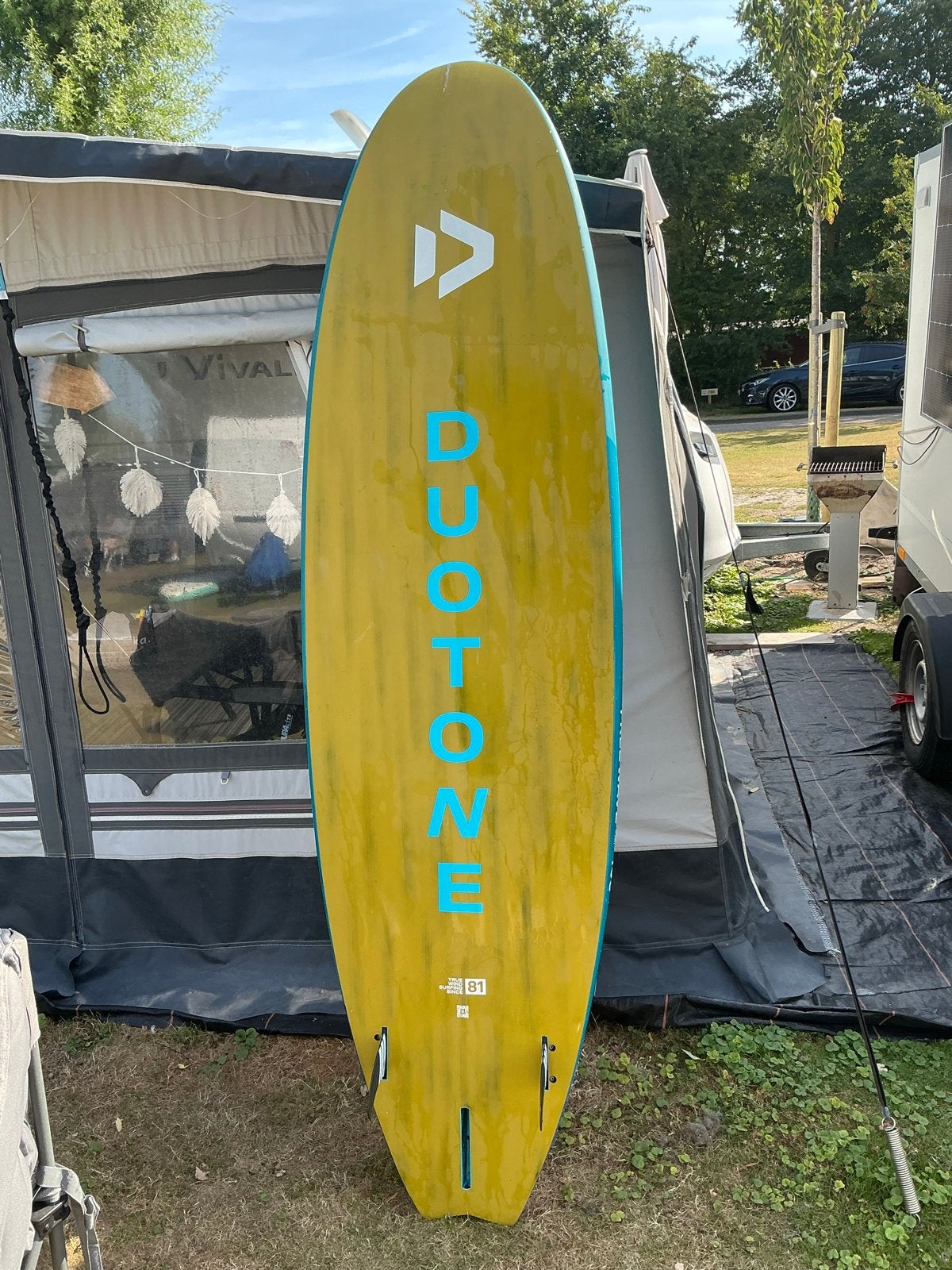 Duotone Free_Wave SLS 105L Windsurfplank 2024, Ophalen, Met voetbanden, Gebruikt, Minder dan 250 cm