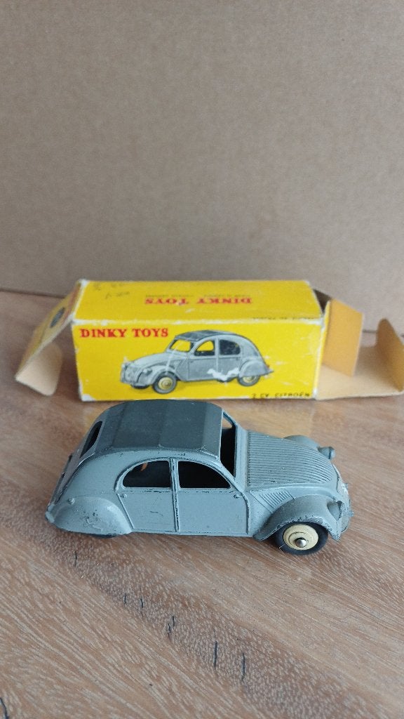 dinky toys citroen 2CV met box, no.24T(1), Ophalen of Verzenden