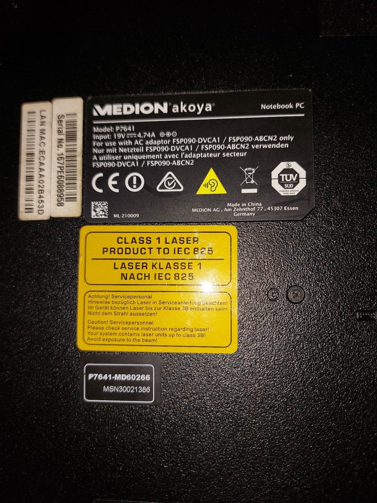 Medion Akoya P7641 Notebook PC, Ophalen, Gebruikt, 2 tot 3 Ghz, Medion