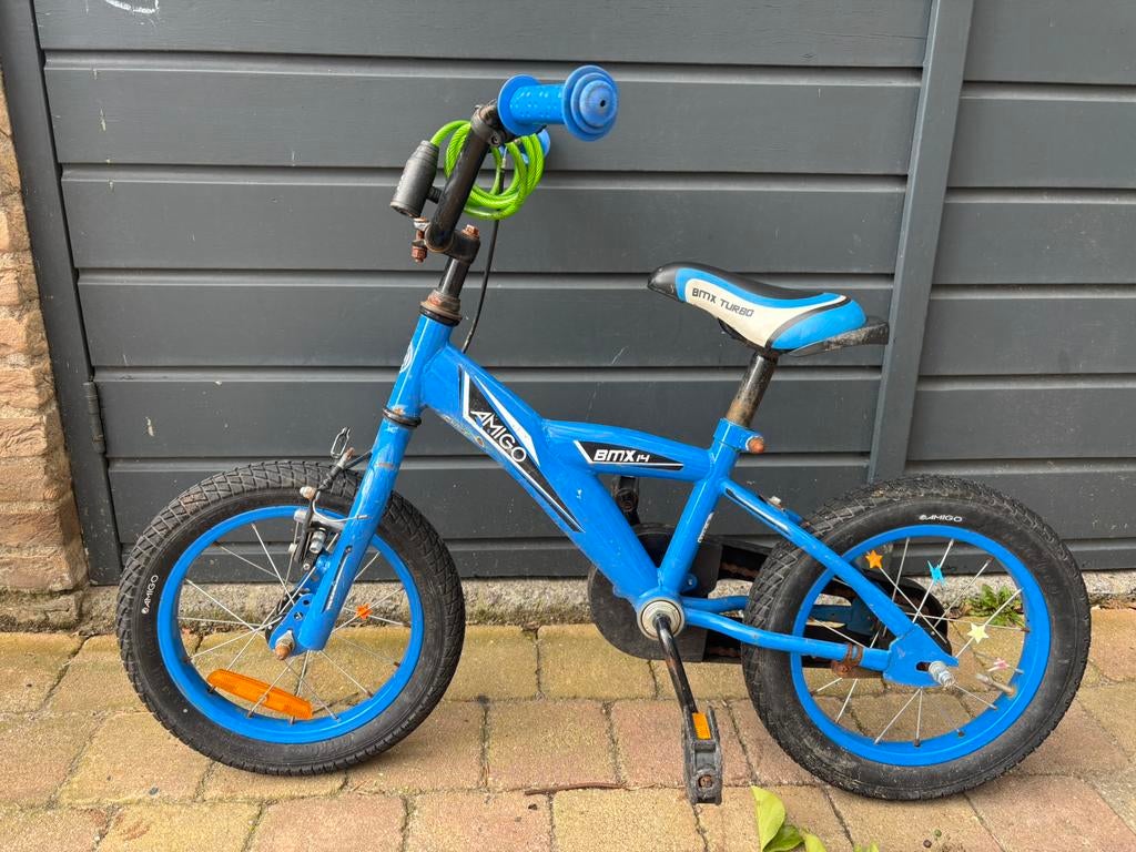 Amigo bmx turbo jongensfiets 14 inch met terugtraprem, Ophalen, Gebruikt, Staal, Minder dan 16 inch