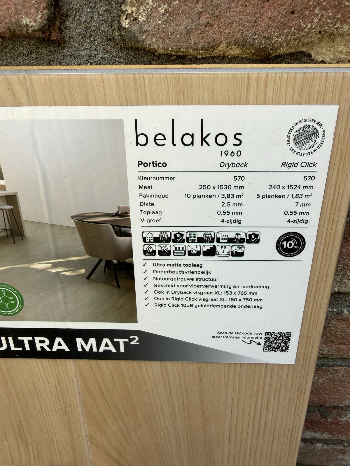 Belakos Portico 1960 Dryback PVC Vloerdelen, Ophalen, Kunststof, Overige typen, Nieuw