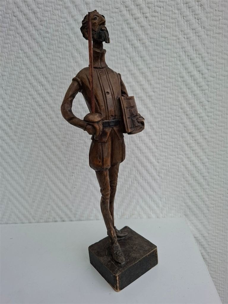 Don Quichot, houten beeldje, Ouro Spanje, Antiek en Kunst, Ophalen of Verzenden