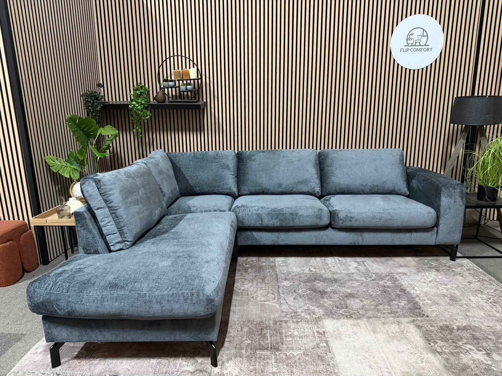 “GRATIS LEVERING” Nieuwe antraciete hoekbank! 260x205, 250 tot 300 cm, Nieuw, champagne, uit doos, antraviet, 125 tot 150 cm, Hoekbank