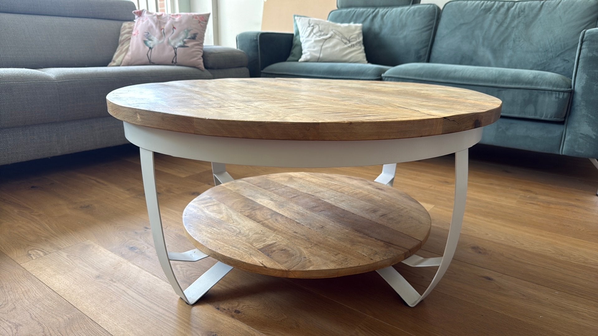 Salontafel met plateau, Huis en Inrichting, Tafels | Salontafels, Ophalen, 50 tot 100 cm, Rond, 50 tot 100 cm