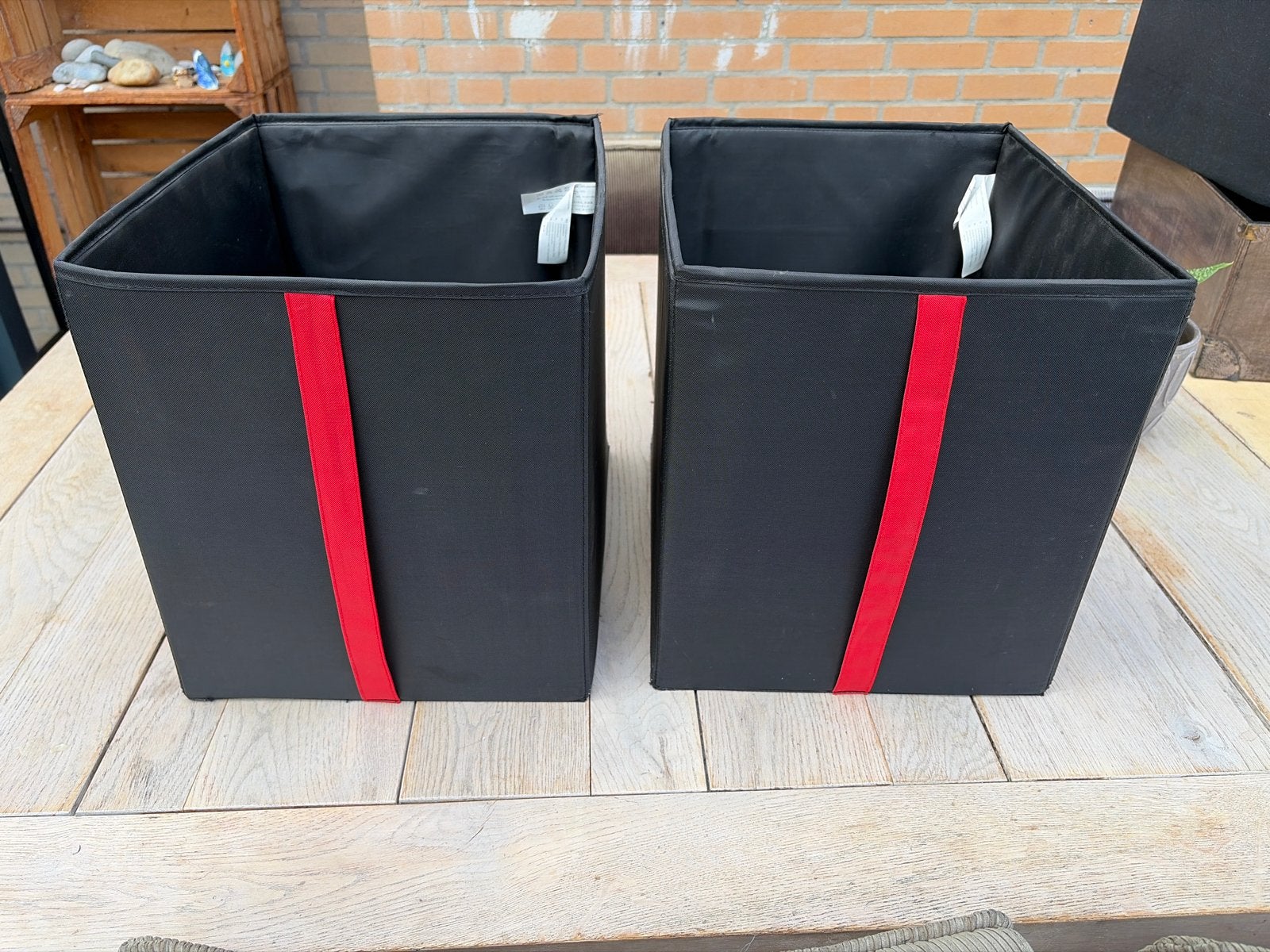 2x Opvouwbare IKEA Kallax bakken - Zwart met rood, Ophalen of Verzenden, Gebruikt