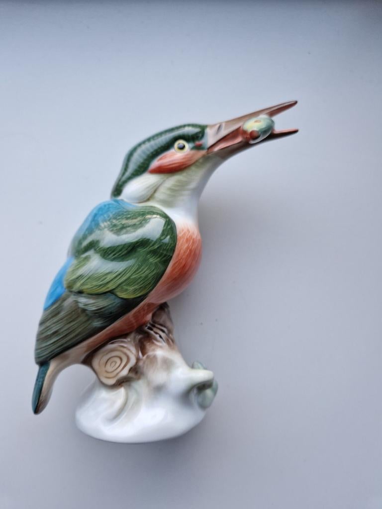 Porceleinen ijsvogel 'Herend Kingfisher' 5169, Ophalen of Verzenden, Nieuw, Zilver, Overige materialen