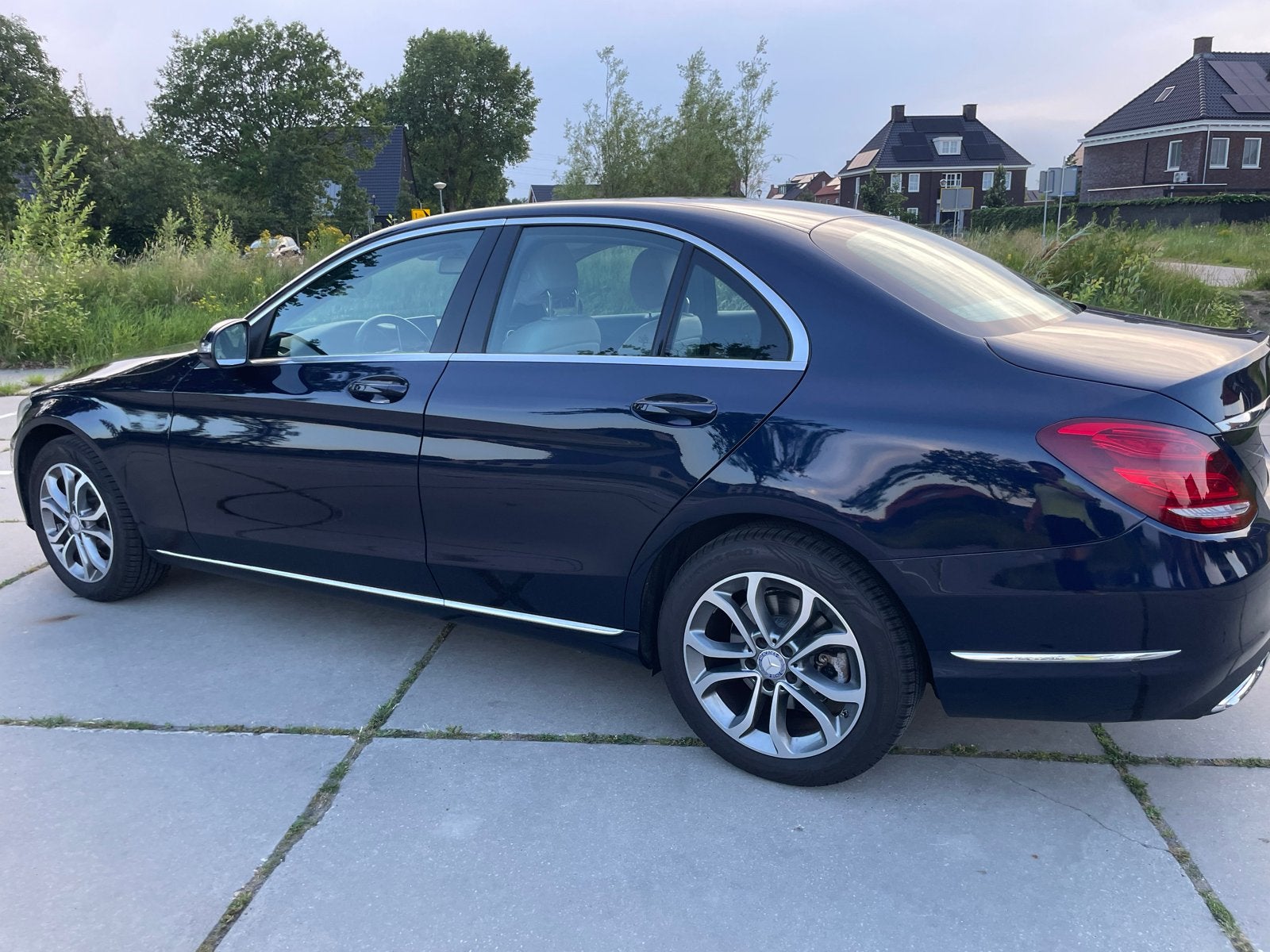 Mercedes-Benz C-Klasse C180 1.6 115KW Aut7 2014 Blauw, Auto's, Automaat, 1800 kg, Blauw, Overige kleuren