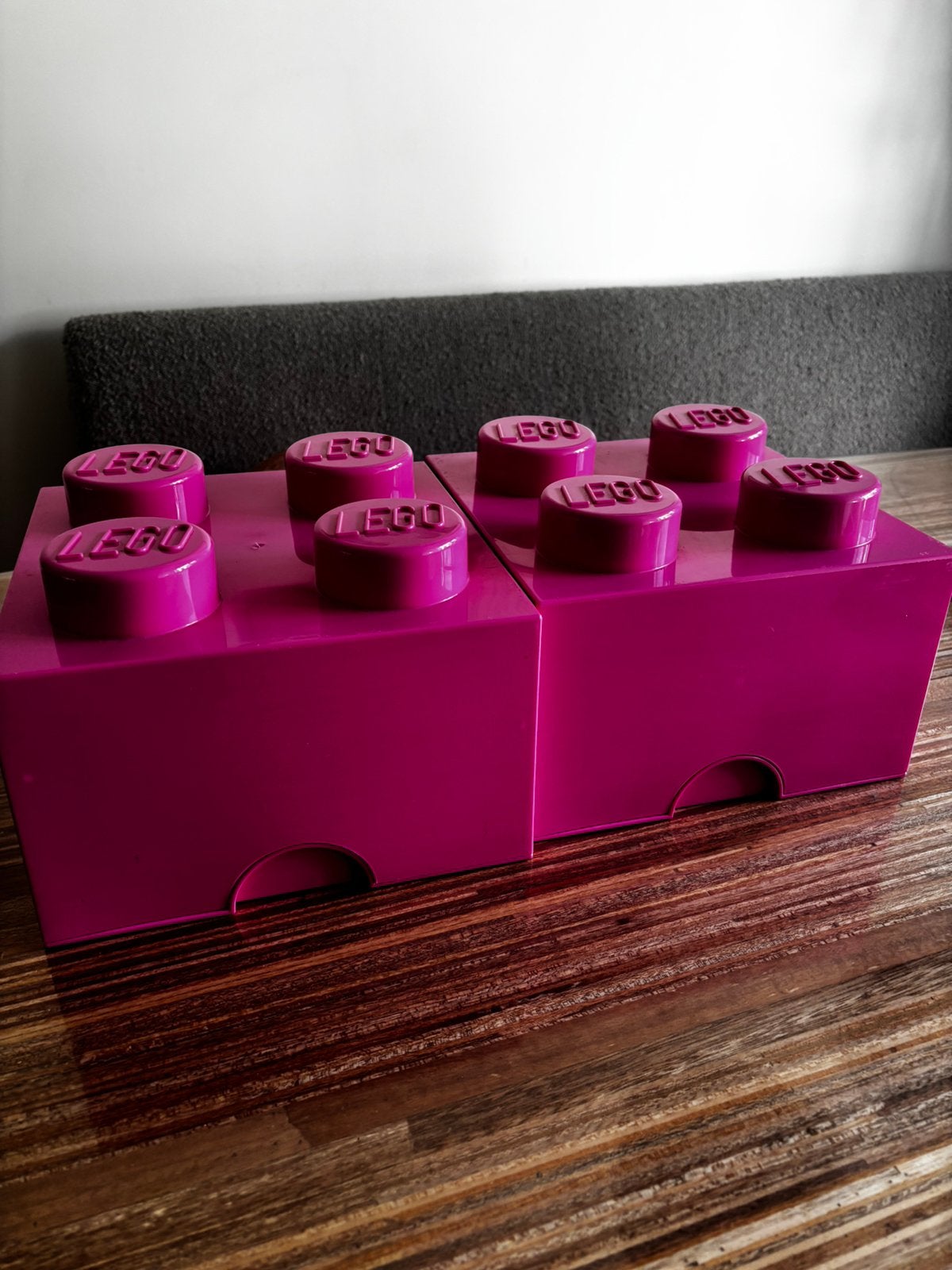 2 roze opbergdozen van Lego, Ophalen of Verzenden, Zo goed als nieuw, Overige typen, Lego