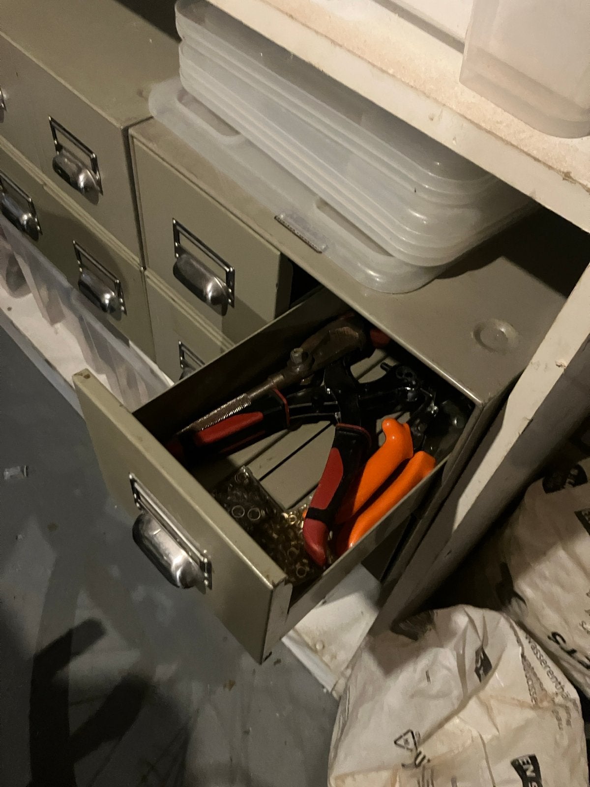 4 Vintage stalen ladeblokjes met 2 multifunctionele lades, Ophalen, Gebruikt