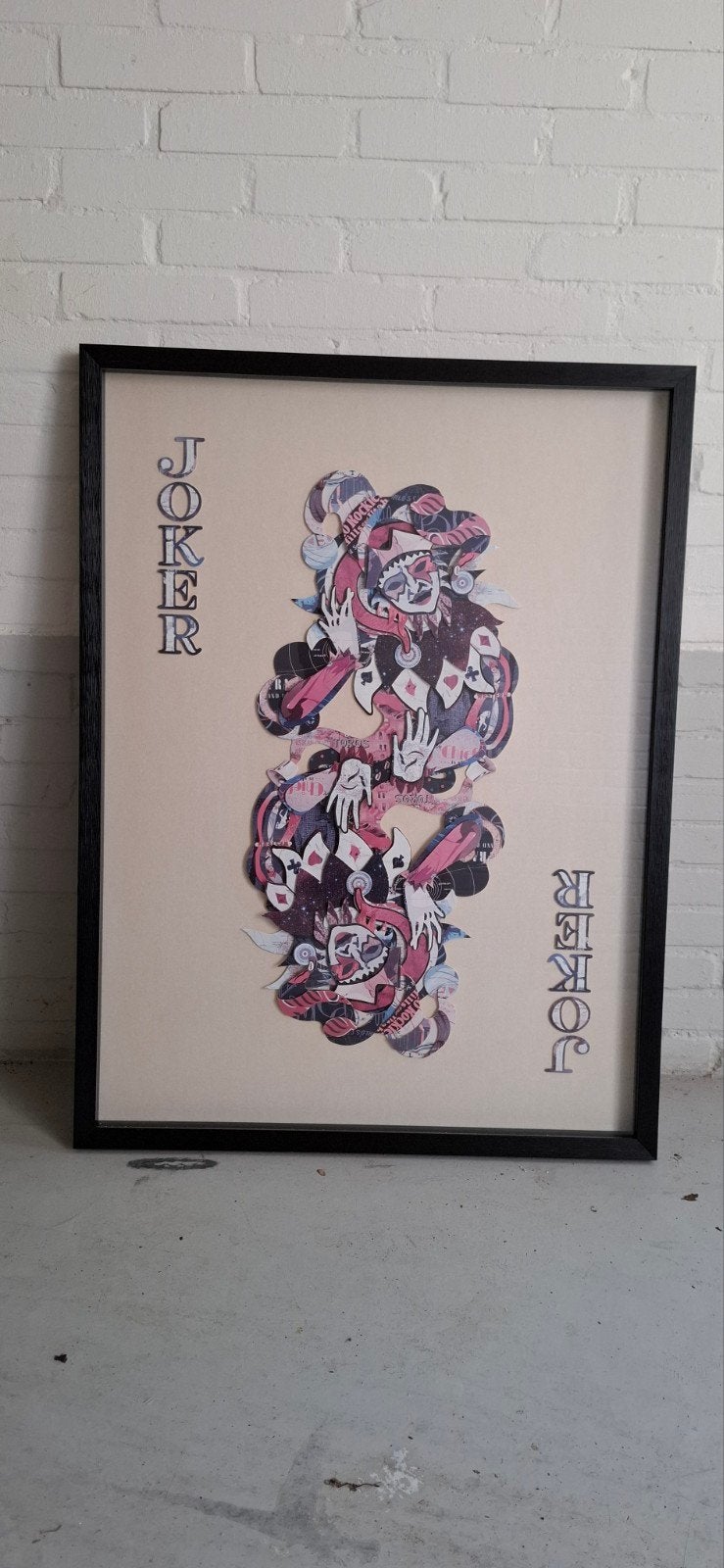 Ingelijste Joker speelkaart poster, Ophalen, Zo goed als nieuw
