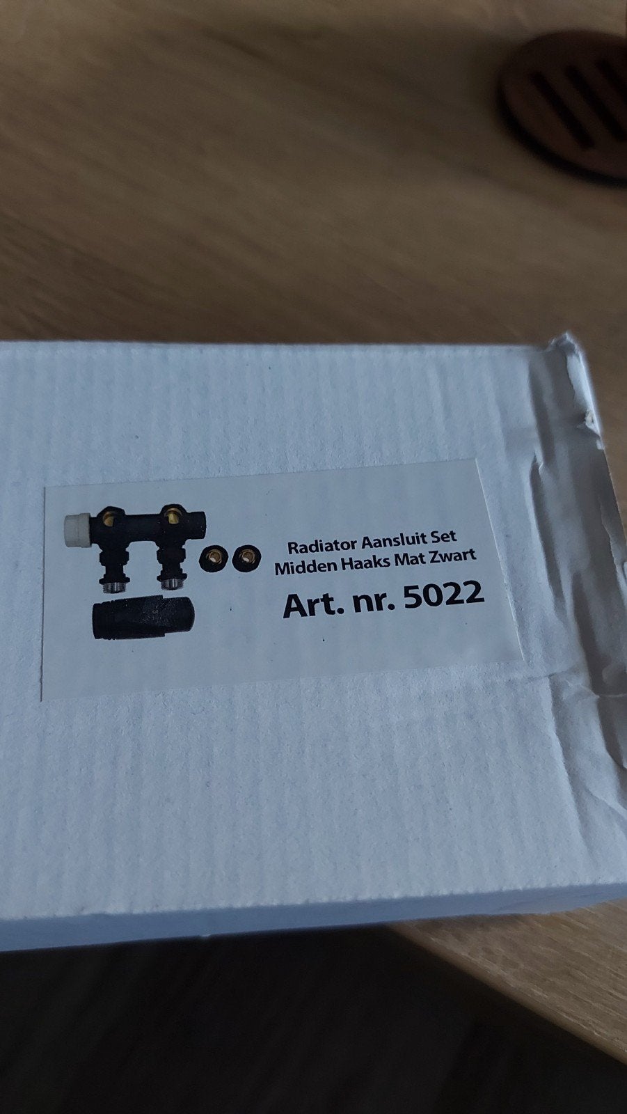 Radiator aansluit set midden haaks mat zwart nieuw, Ophalen of Verzenden