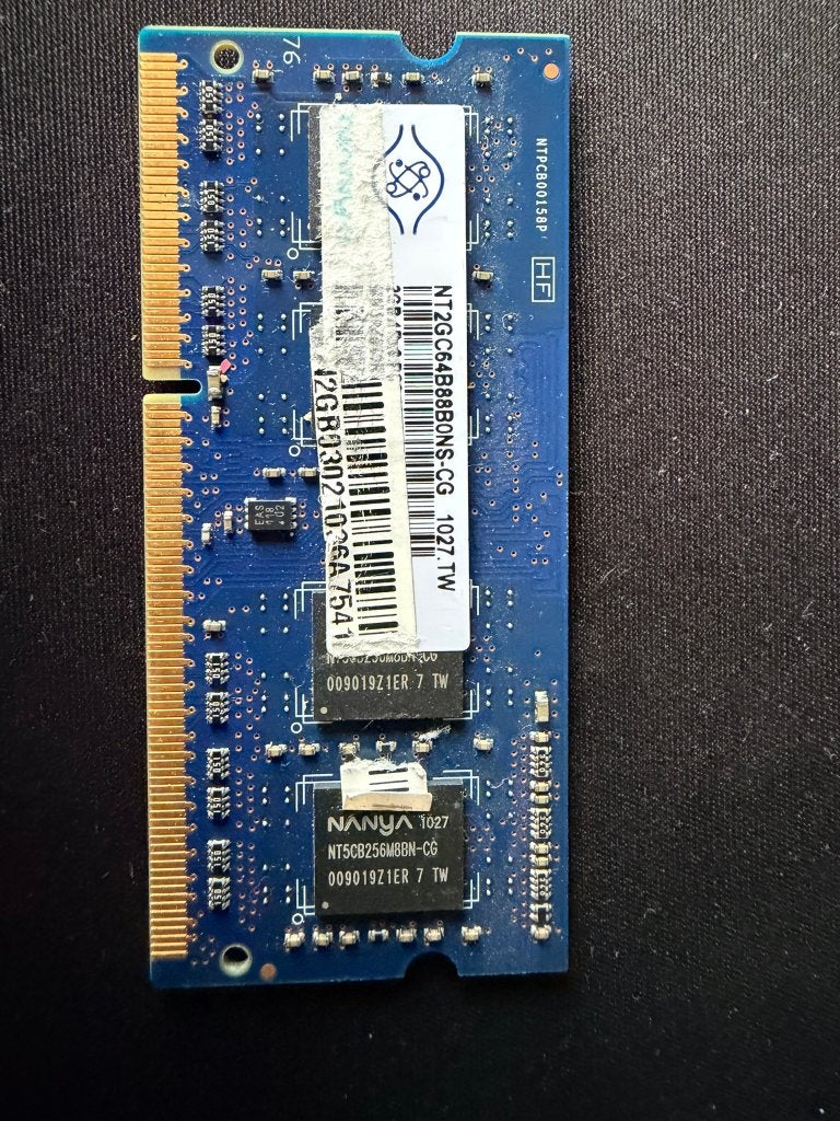 Nanya 2GB DDR3 SO-DIMM 1333MHz laptopgeheugen, Computers en Software, RAM geheugen, Refurbished, DDR3, Ophalen of Verzenden, Nvt