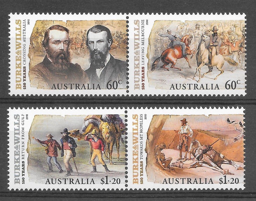 AUSTRALIE 2010, mi 3447/50 A "Burke and Wills" postfris, Ophalen of Verzenden, Postfris