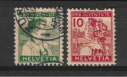 Zwitserland klassiek 1915 Mi. 128/129, Ophalen of Verzenden, Gestempeld