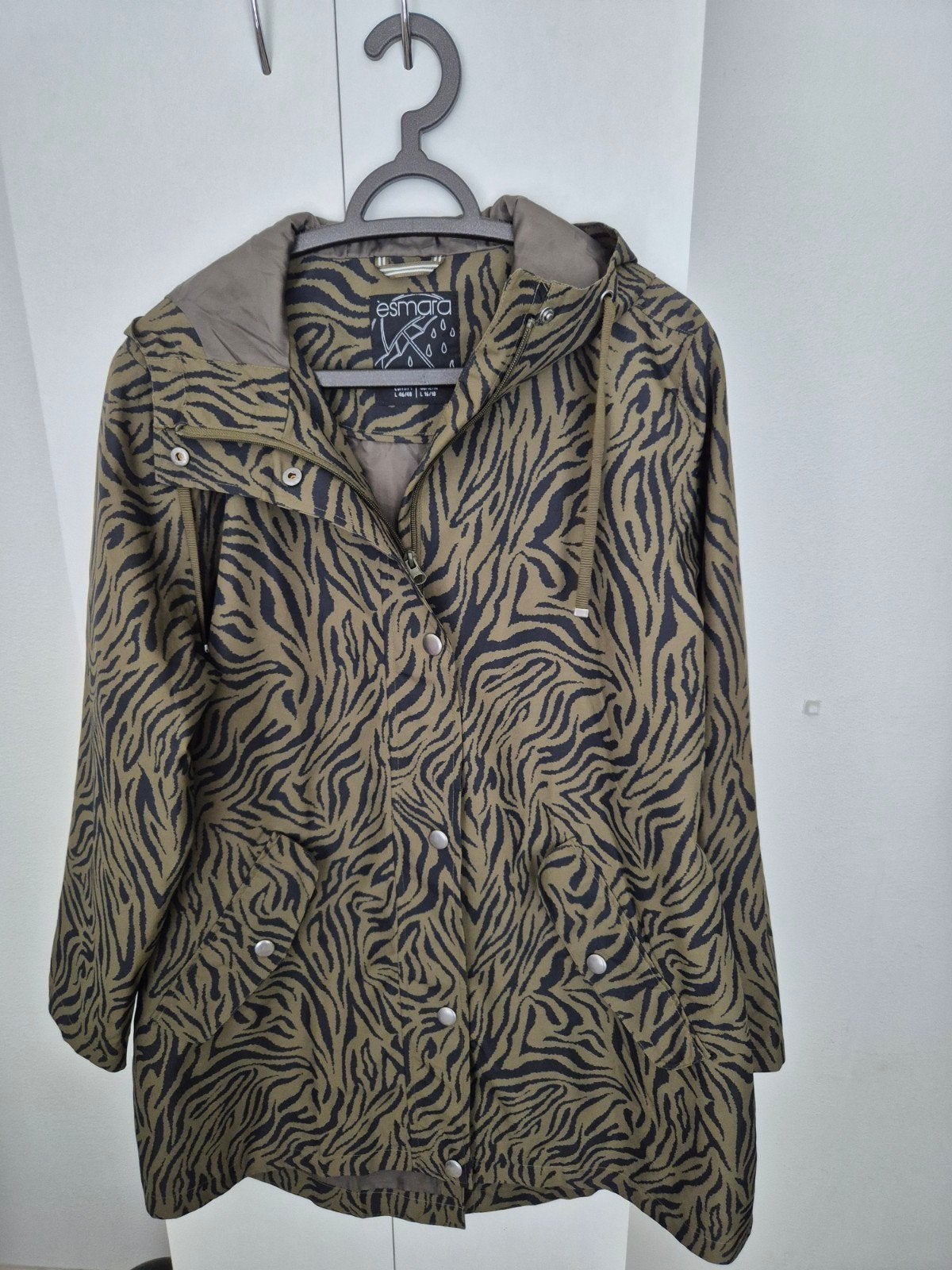 Esmara dames regenjas met zebraprint, Maat 42/44 (L), Zo goed als nieuw, Groen, Esmara