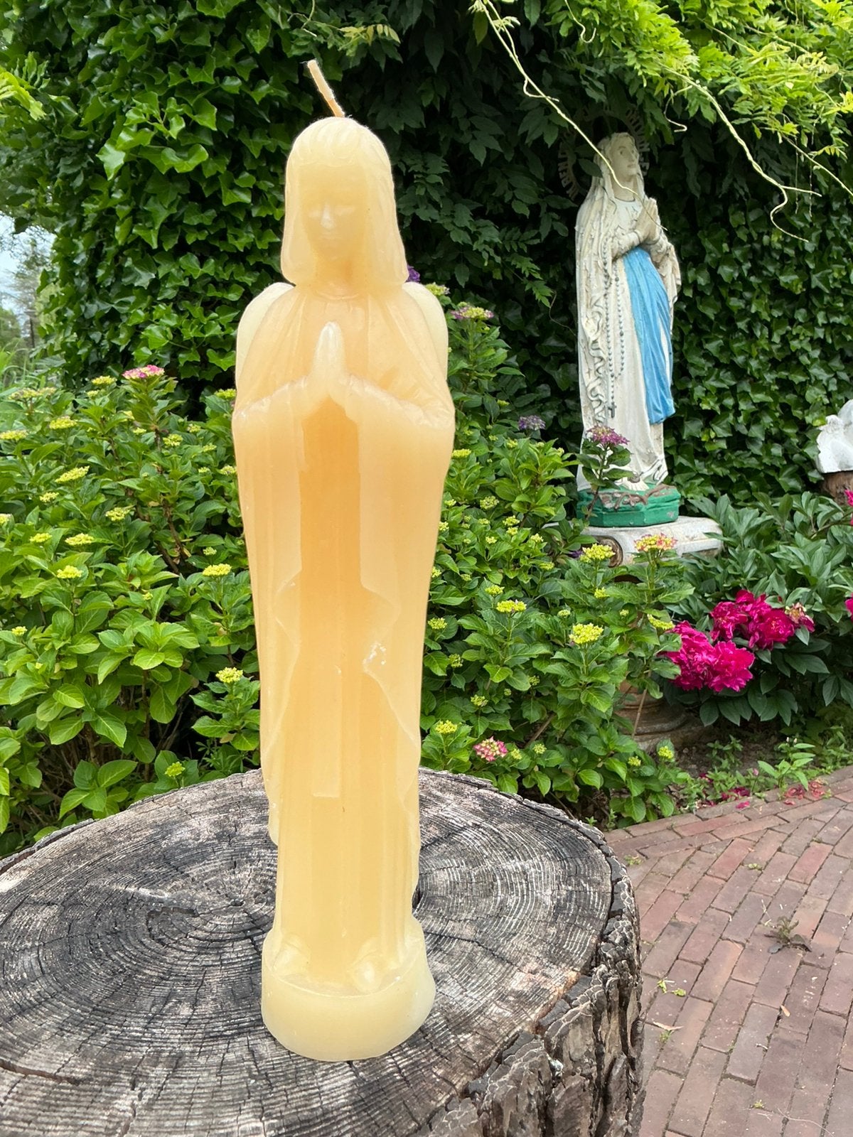 Zeldzame oude kaars ❤️ biddende engel jaren 50, Antiek en Kunst, Ophalen of Verzenden