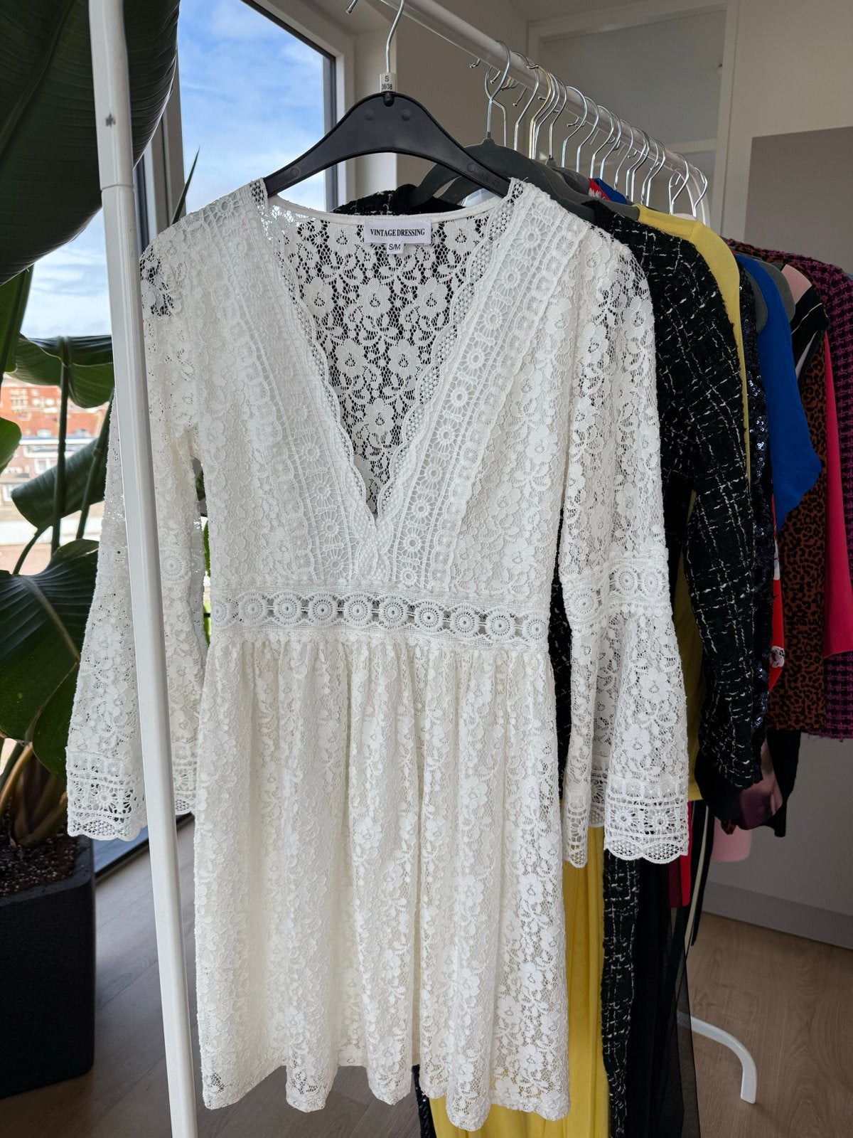 Zomerjurk met kant - Vintage Dressing - Maat S/M, Kleding | Dames, Wit, Ophalen of Verzenden, Zo goed als nieuw, Maat 36 (S)