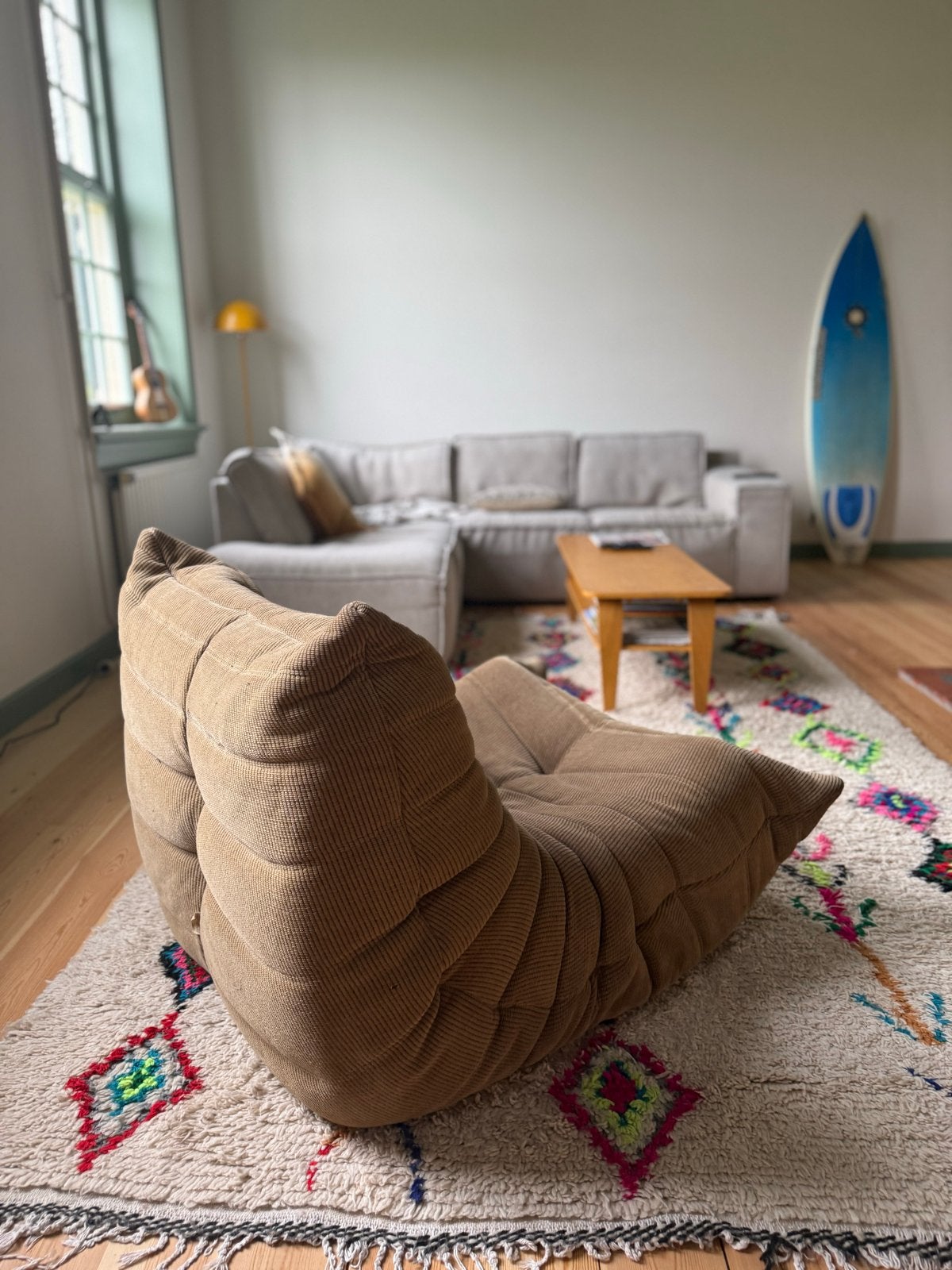Orginele Togo Ligne fauteuil in ribstof beige, Ophalen, Gebruikt, Overige kleuren, Eén