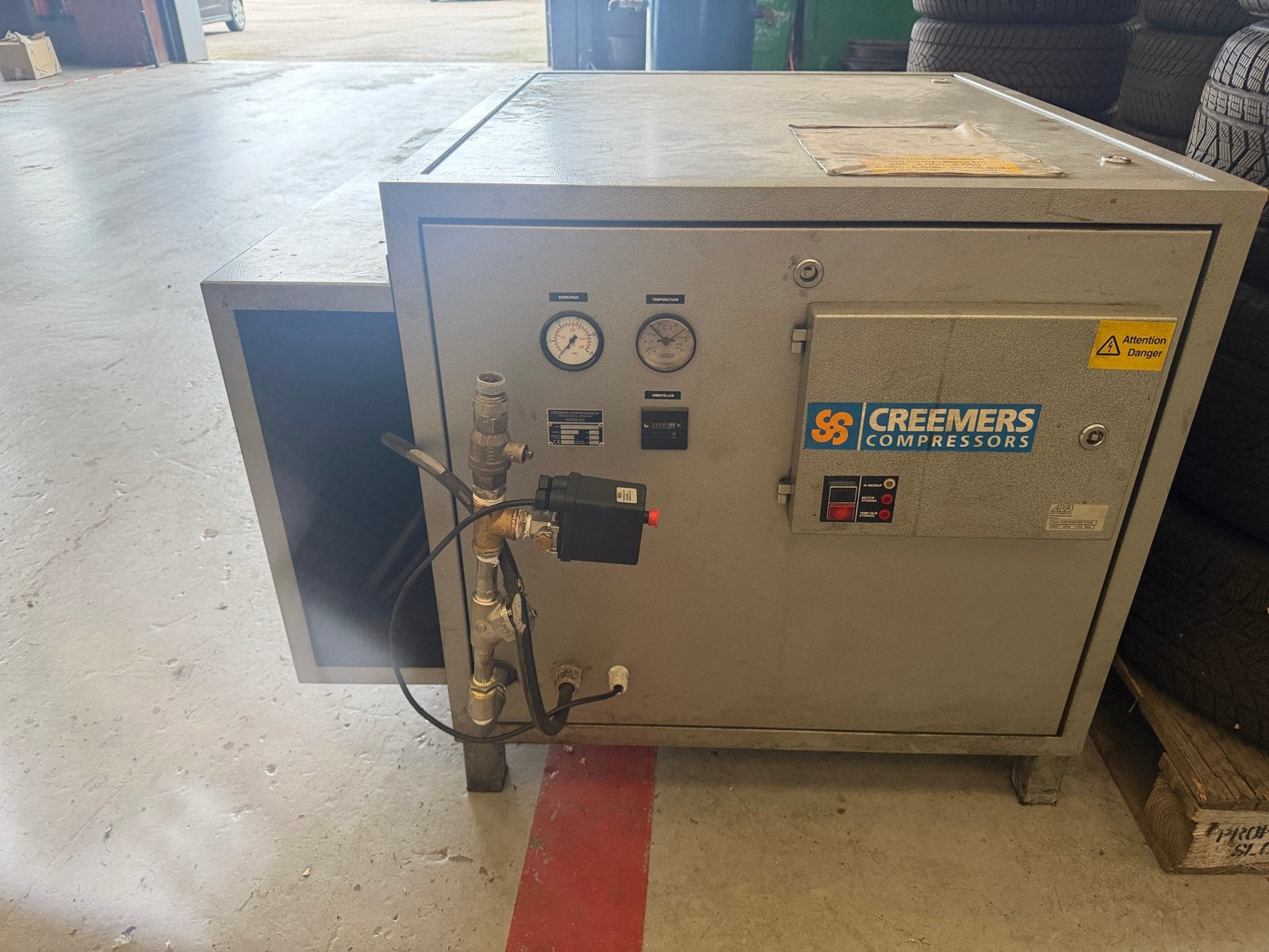 Compressor voor onderdelen! Creemers inc luchttank 12 bar, Doe-het-zelf en Verbouw, Ophalen, Gebruikt, 400 tot 800 liter/min, Geluidgedempt