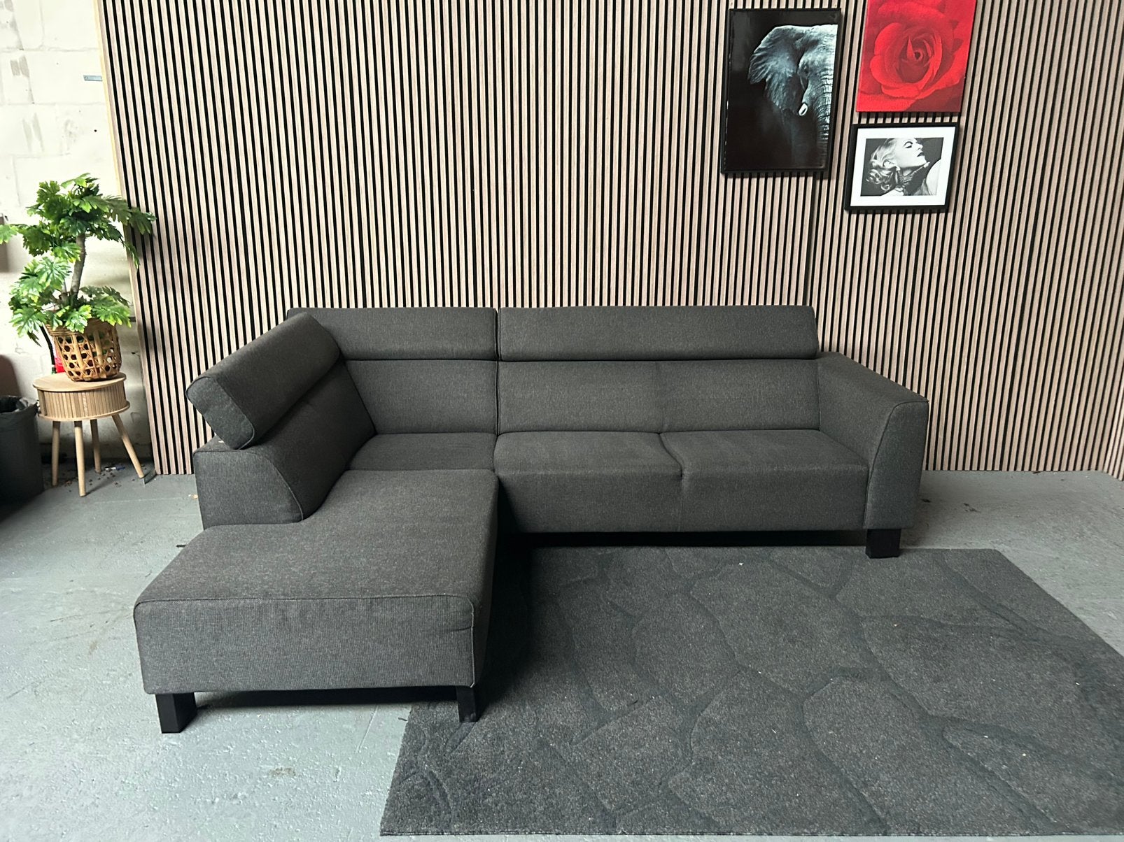 GRATIS LEVERING ANTRACIET HOEKBANK 260X190 GEREINIGD, 250 tot 300 cm, Hoekbank, Ophalen of Verzenden, Zo goed als nieuw