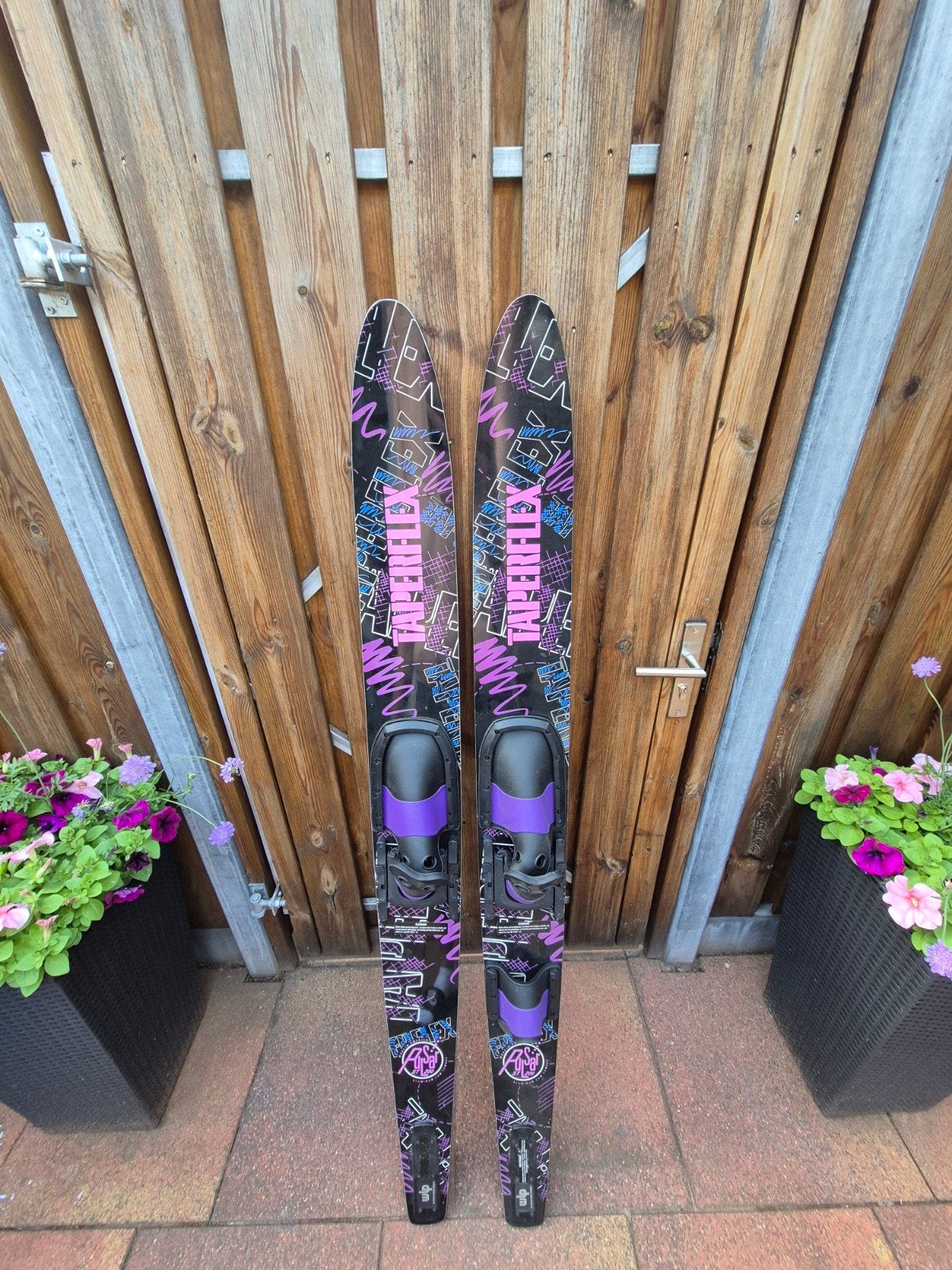 Taperflex Waterski's - Zwart/Paars - Zo goed als nieuw, Watersport en Boten, Ophalen of Verzenden