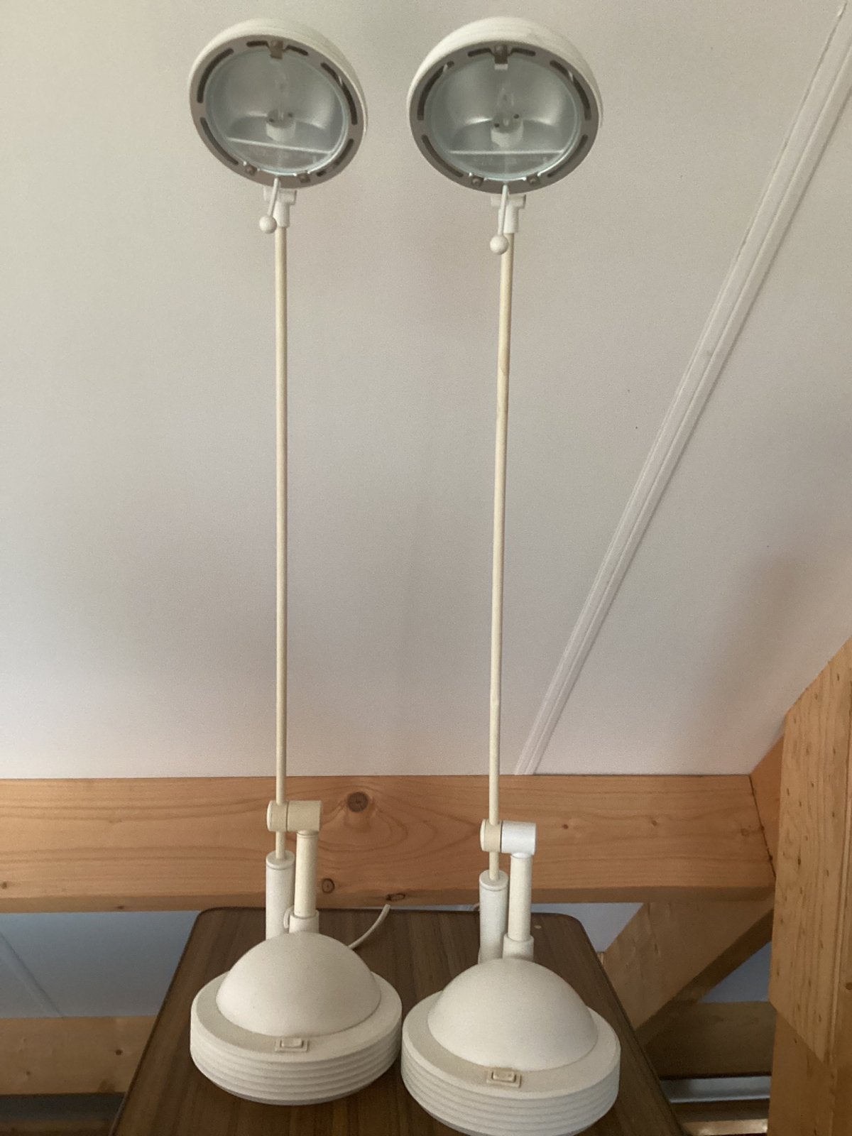 Set van 2 Vintage Klako Halogeen Bureaulampen – Jaren 90 Wit, Ophalen