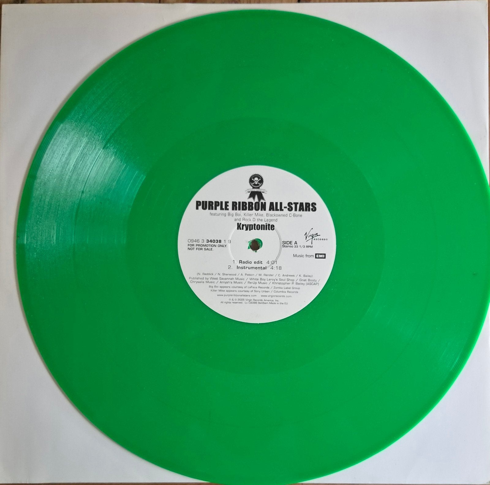 Purple Ribbon All-Stars – Kryptonite | Promo Groen Vinyl 12", Verzenden, Zo goed als nieuw, 12 inch