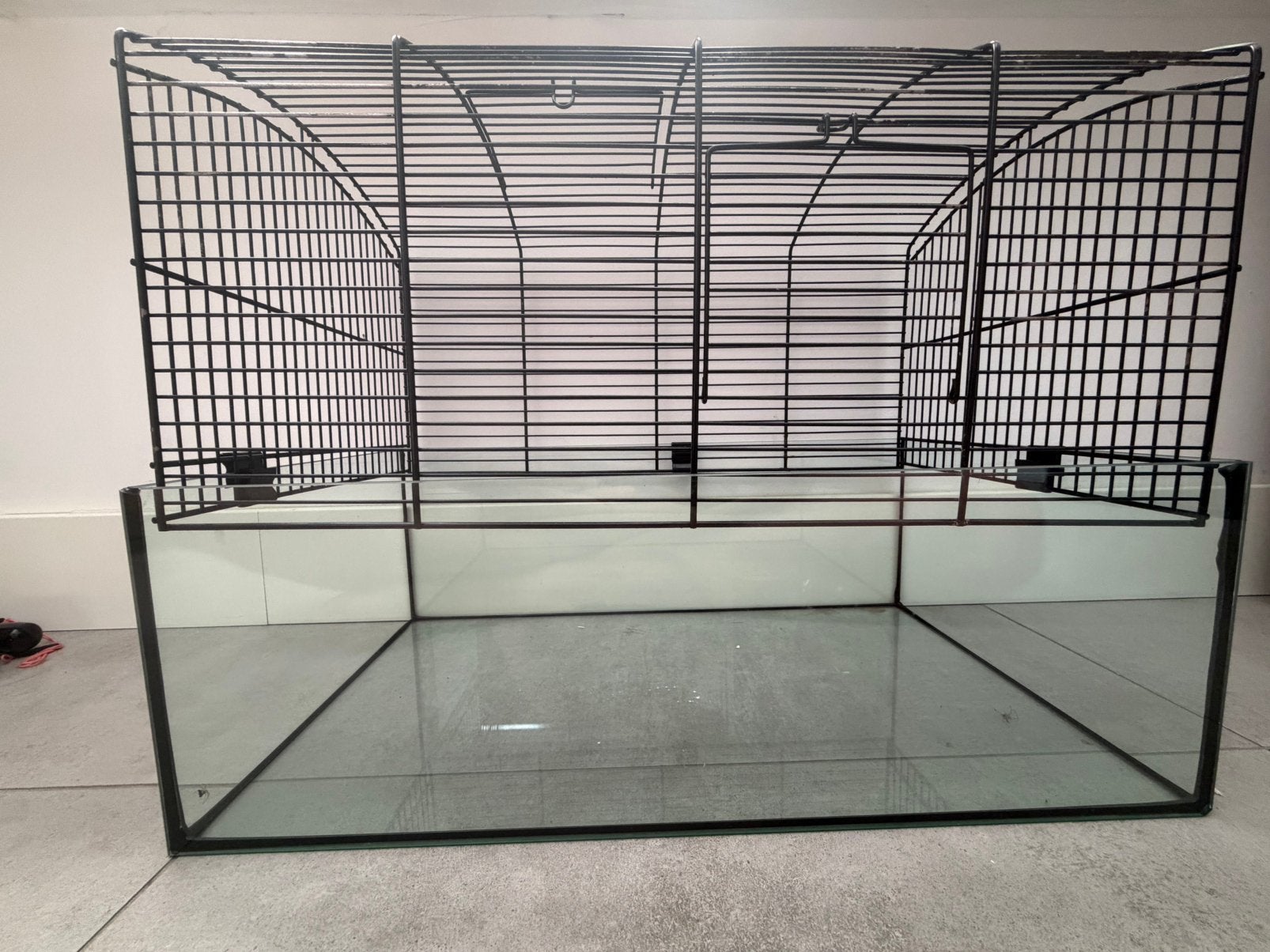 Knaagdierkooi met glazenbodem 51.5x29x40cm, Kooi, Gebruikt, Minder dan 75 cm, Ophalen